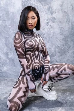 Badinka The Tribe Is Calling White Full Mesh Costume