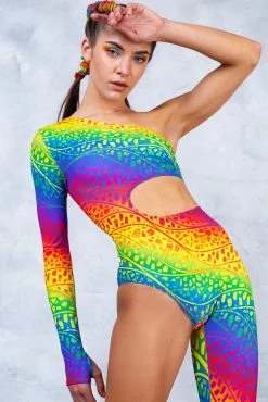 Badinka Showy Rainbow Asymmetrical Costume