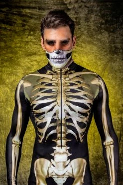 Badinka Men's Graveyard Skeleton Costume