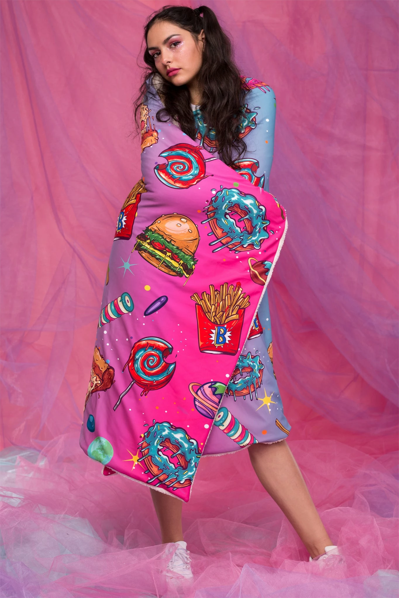 Badinka Cosmic Munchiez Hoodie Blanket