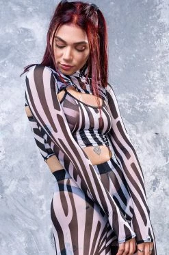 Badinka Illusion Mesh 2 Piece Shrug Top