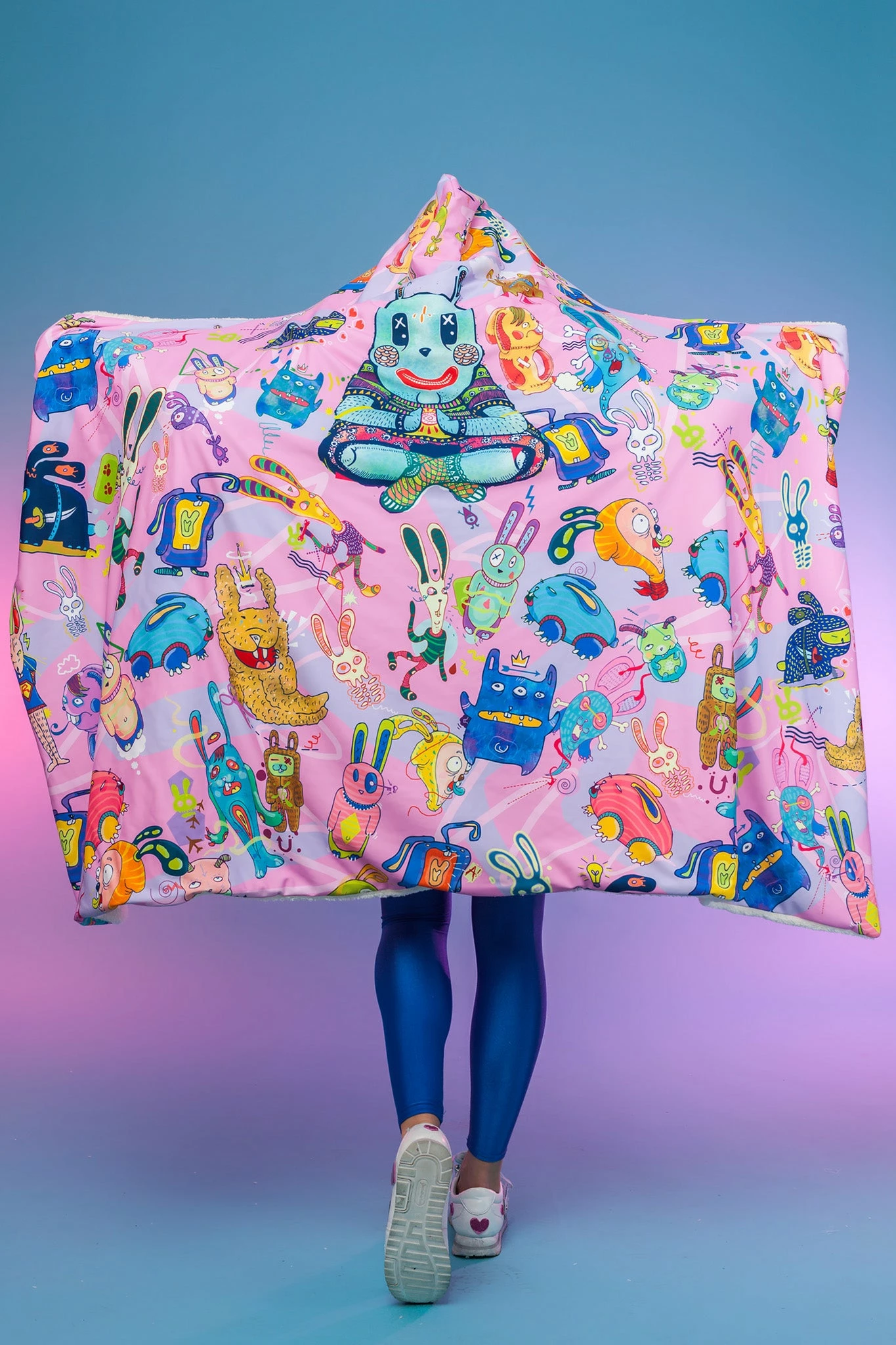 Badinka Rabbidelic Hooded Blanket (Pink) - Image 2