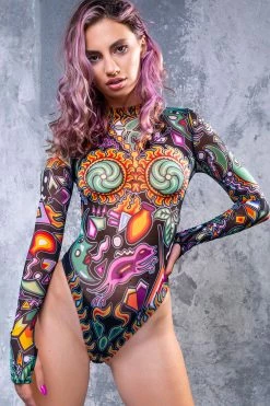 Badinka Bedouin Black Mesh Bodysuit