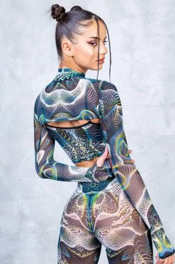 Badinka Vapor Trance Mesh 2 Piece Shrug Top