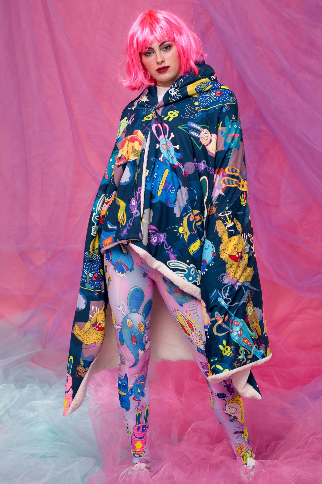 Badinka Rabbidelic Hoodie Blanket (Blue) - Image 2