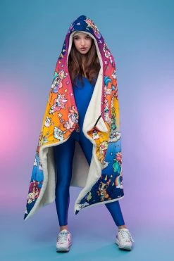 Badinka Cuteness Overload Hooded Rainbow Blanket