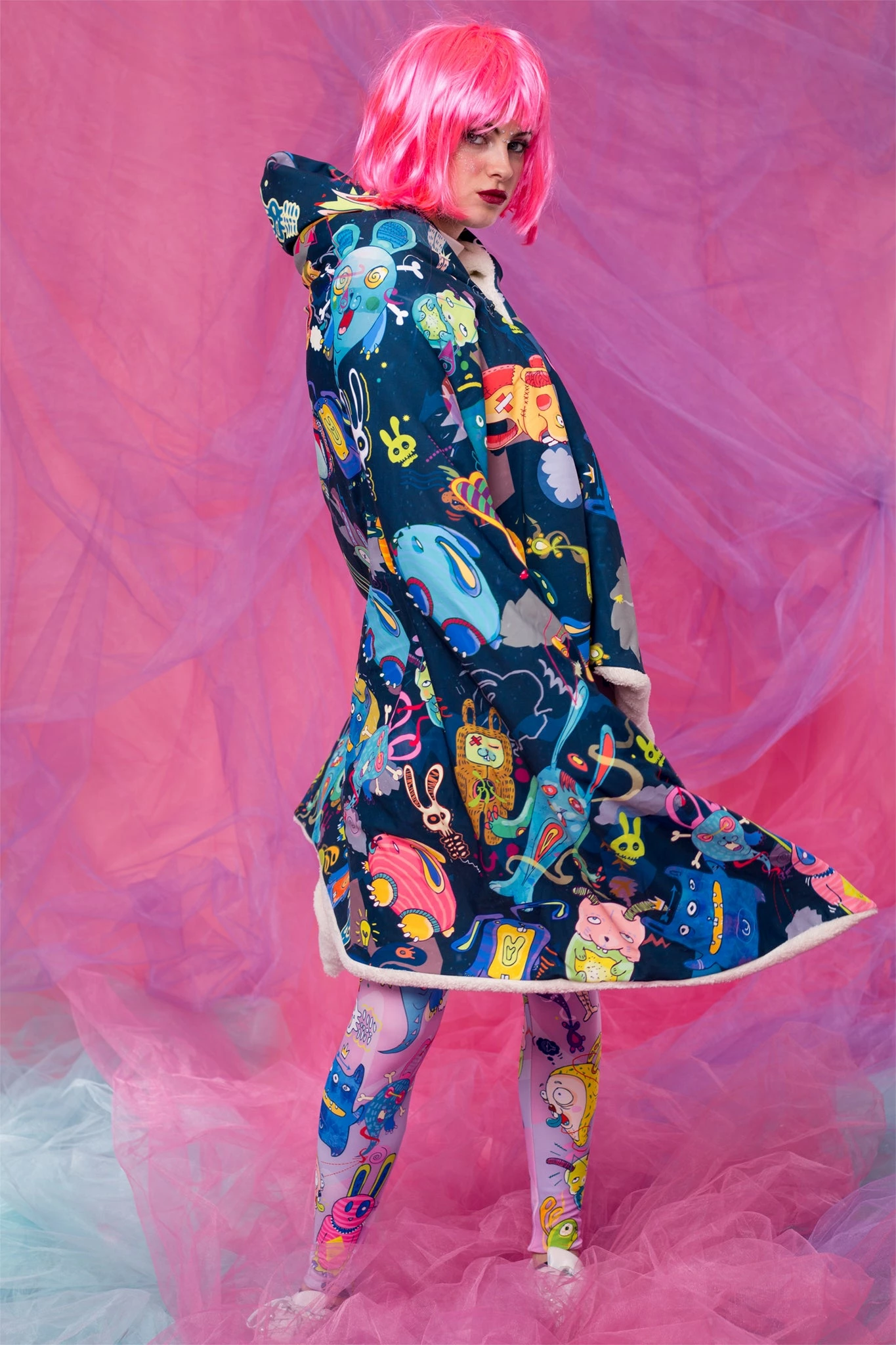 Badinka Rabbidelic Hoodie Blanket (Blue) - Image 3