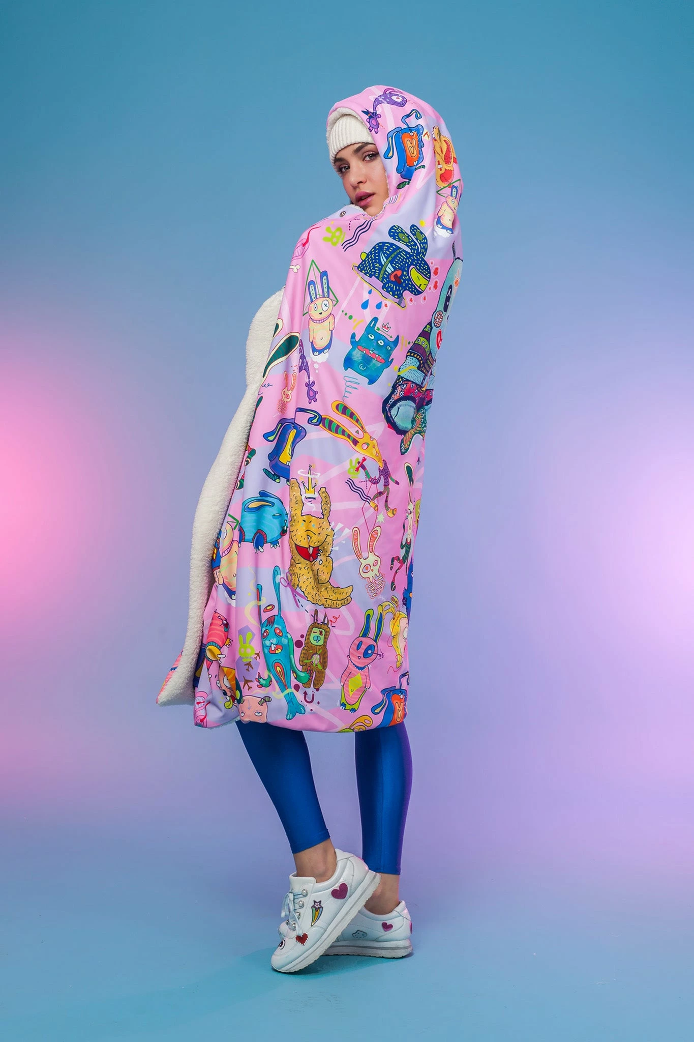 Badinka Rabbidelic Hooded Blanket (Pink)