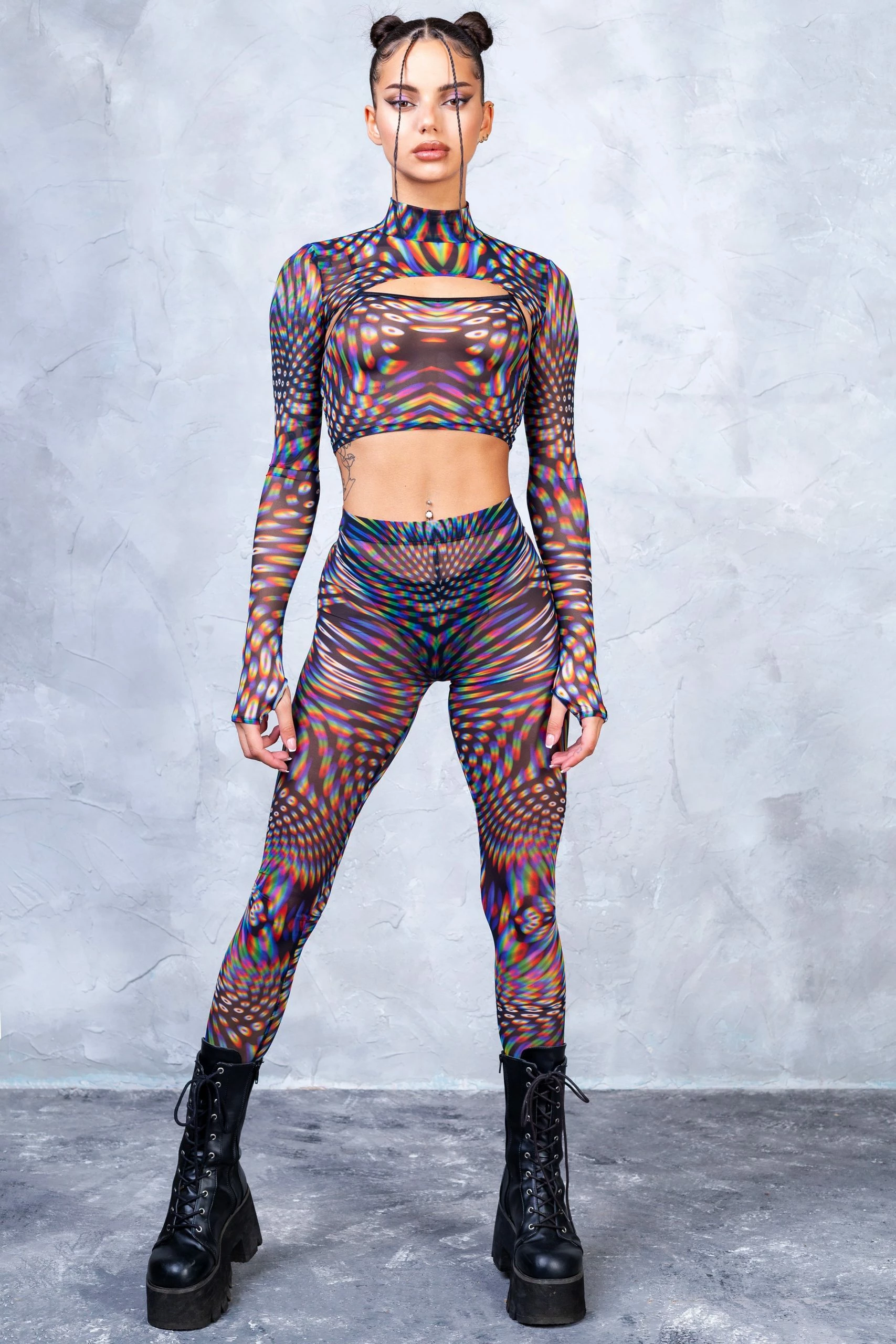 Badinka Pulsar Mesh 2 Piece Shrug Top - Image 3