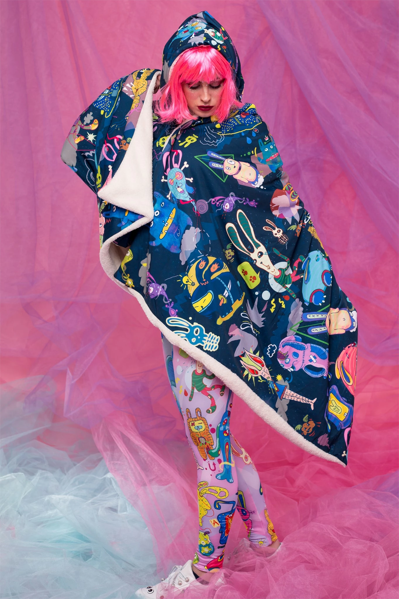 Badinka Rabbidelic Hoodie Blanket (Blue) - Image 4