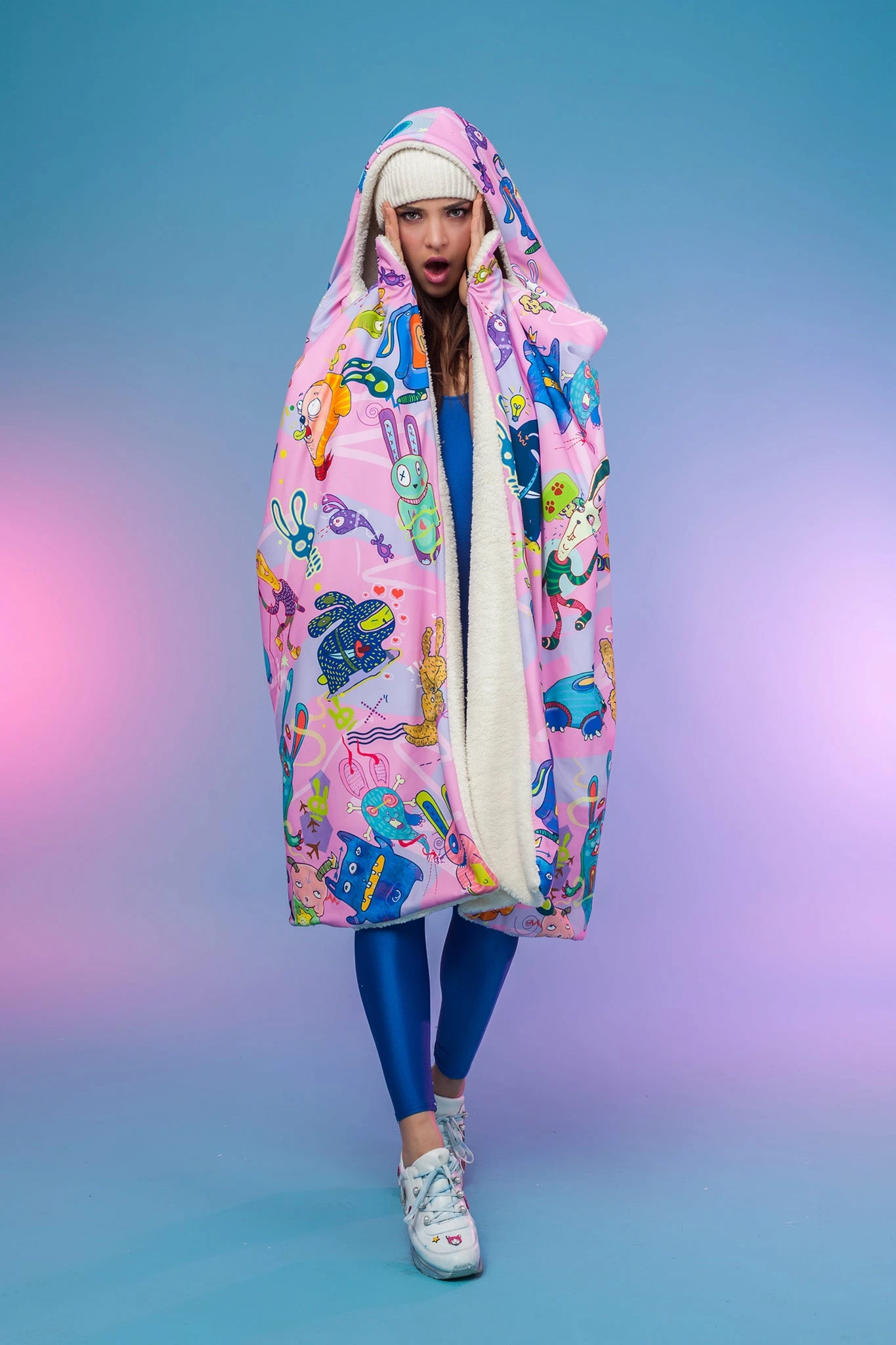 Badinka Rabbidelic Hooded Blanket (Pink) - Image 4