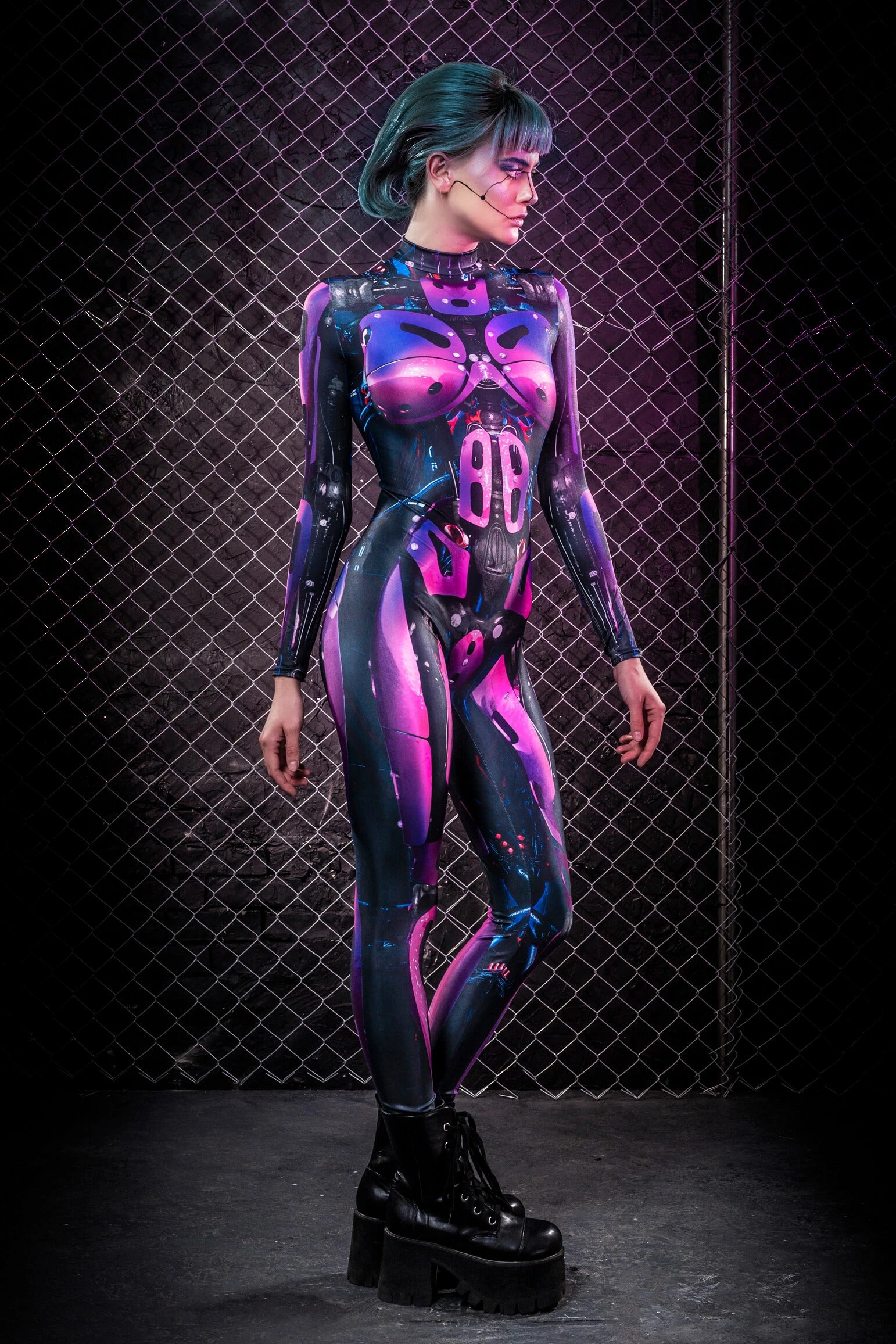 Badinka Cyberware Android Magenta Costume - Image 4
