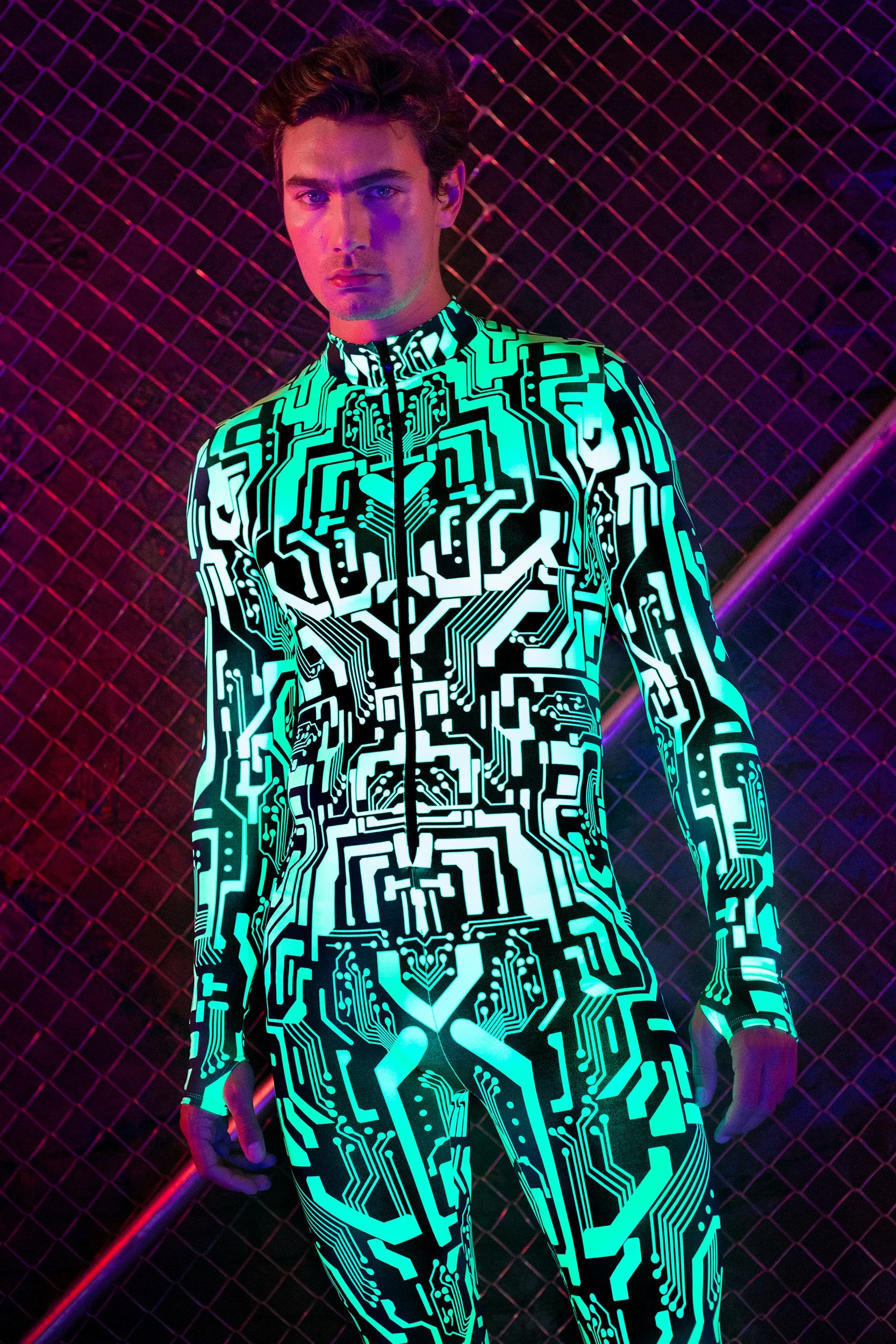 Badinka Circuit Flow Green Male Costume - Image 4