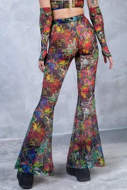Badinka Splash Bell Bottom Mesh Pants