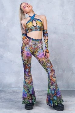 Badinka Delirium Halter Bell Bottom Top And Pants Set