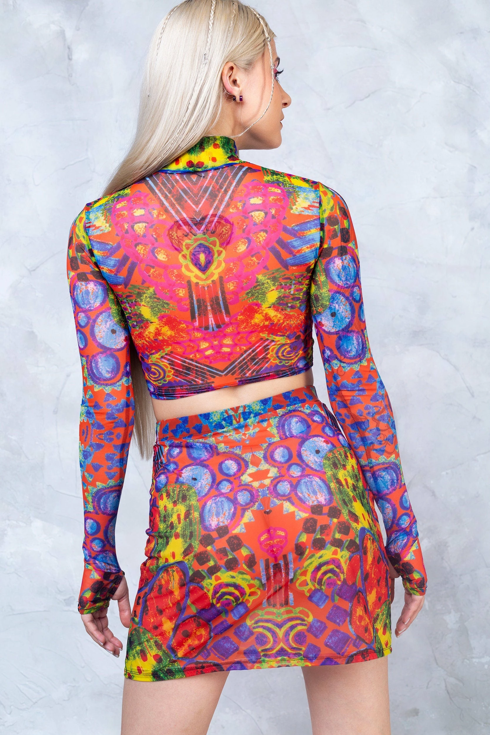 Badinka Tropical Punch Mesh Rave Top - Image 2