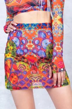 Badinka Tropical Punch Mesh Rave Skirt