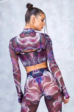 Badinka Vapor Trance Magenta Mesh Leggings