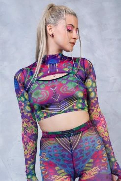 Badinka Vibeology Mesh 2 Piece Shrug Top